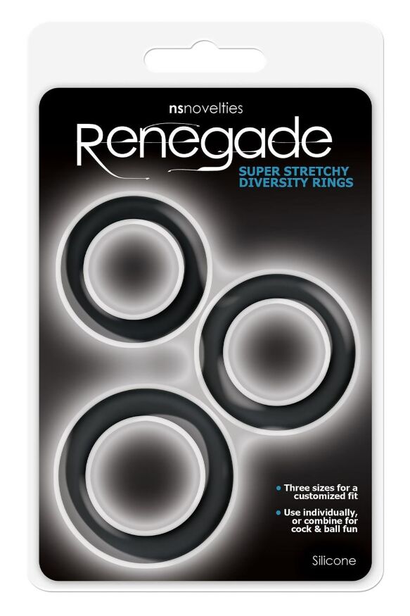 Набор эрекционных колец для пениса NS Novelties Renegade черный