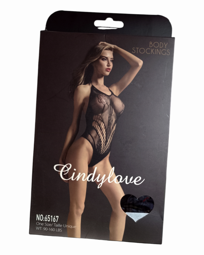 Боді Cindy сітка з візерунком троянди, розмір S/L black (без доступу)