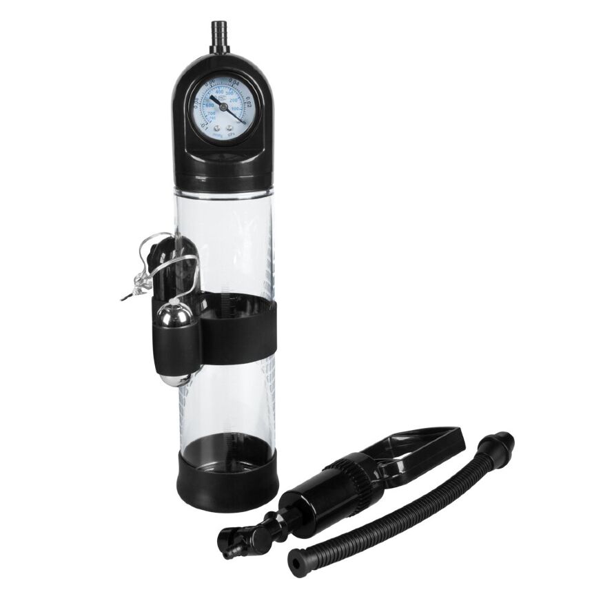 Вакуумная помпа с вибрацией Boss Series: Powerpump MASTER Vibrating - Black&amp;Clear, BS6000034