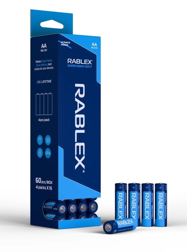 Батарейка солевая RABLEX R6 AA Shrink ( 4 шт )