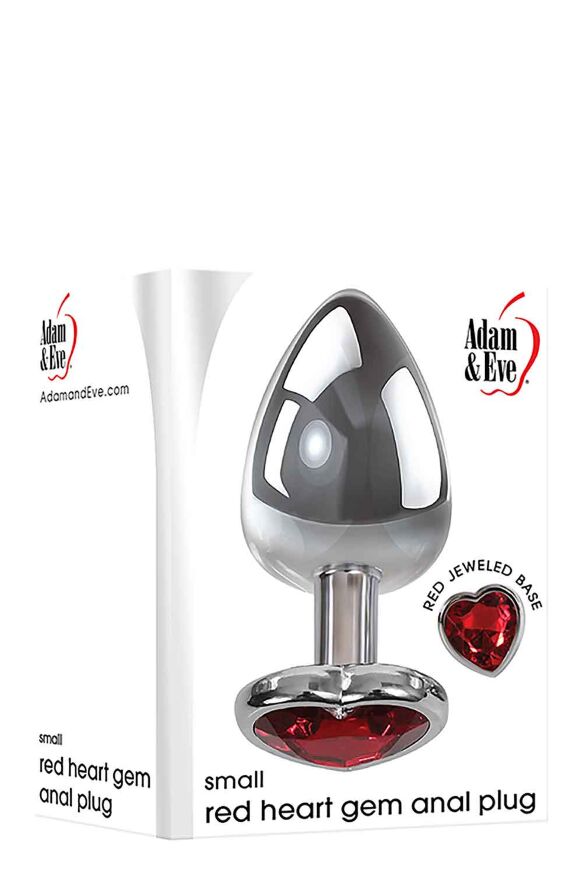 Анальная пробка с камнем A&amp;E RED HEART GEM ANAL PLUG SMALL