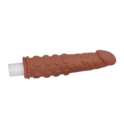 Насадка на член - Pleasure X-Tender Penis Sleeve Add 2" Brown