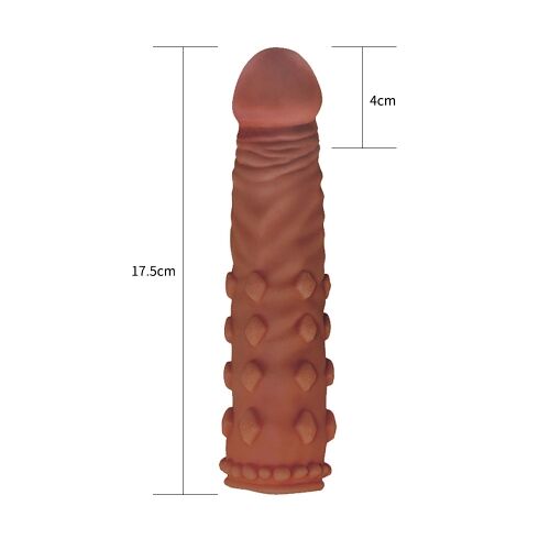 Насадка на член - Pleasure X-Tender Penis Sleeve Add 2" Brown