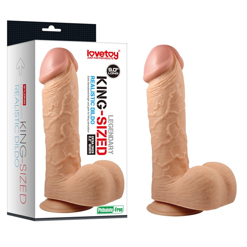 Неймовірно реалістичний фалоімітатор з мошонкою King-Sized Realistic Dildo 9"