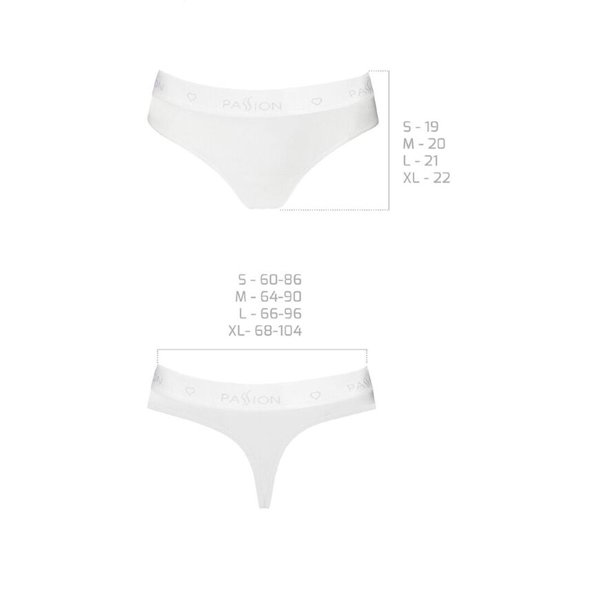 Трусики-бразилиана из хлопка PS005 PANTIES white M - Passion