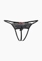 Трусики с разрезом круживо черное LeFrivole, L/XL, 46-48