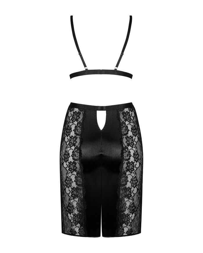 Комплект Obsessive Blanita (бюстгальтер и юбка) Black L\XL