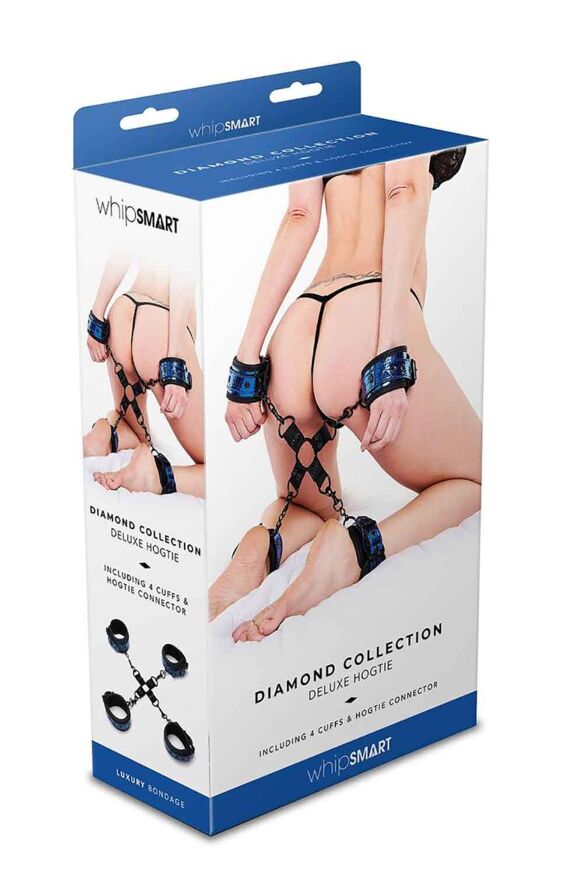 Набор манжет с пряжками для BDSM WHIPSMART DIAMOND HOGTIE BLUE
