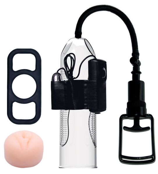 Вакуумная помпа для увеличения пениса с вибростимуляцией BAILE - Penis Enlargement System 9,8'' Vibration, BM-010066C