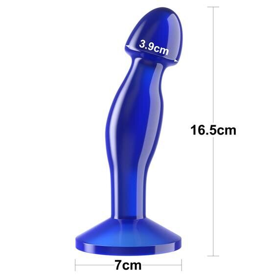 Ергономічна анальна пробка - Flawless Clear Prostate Plug 6.5" Blue