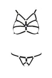 Комплект білизни зі стреп Passion Exclusive ARMANDA SET L/XL, black