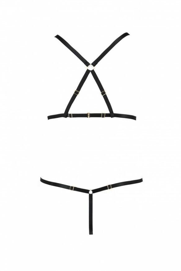 Комплект білизни зі стреп Passion Exclusive ARMANDA SET L/XL, black