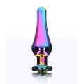 Анальна пробка металева із кристалом ToyJoy Twilight Bum Bijou райдужний, Small