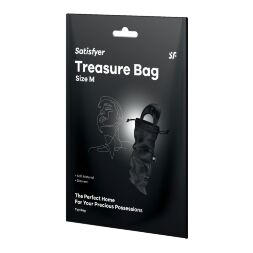 Мішок для секс-іграшок Satisfyer Treasure Bag M, чорний, на шнурку