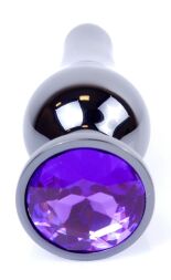 Анальний затор Boss Series - Jewellery Dark Silver BUTT PLUG Purple, BS6400061