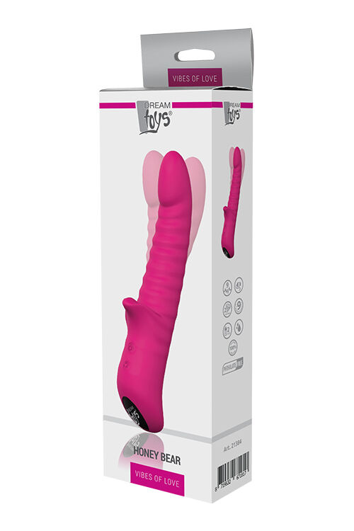 Двойной вибратор Dream Toys VIBES OF LOVE HONEY BEAR MAGENTA