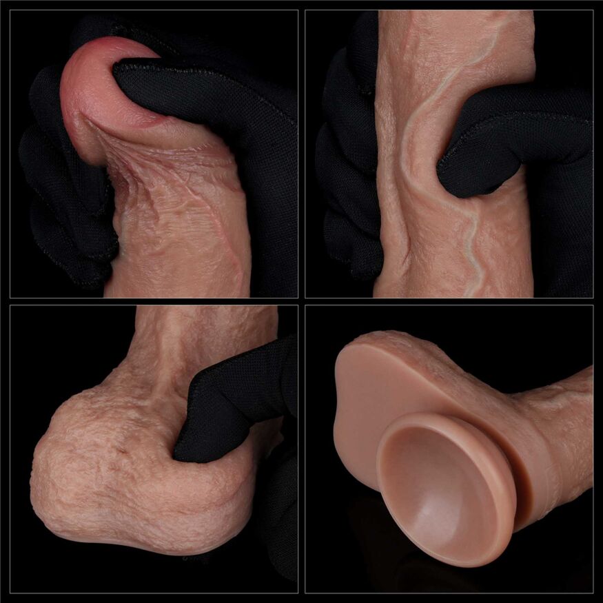 Фалоімітатор із рідкого силікону - LoveToy Dual-Layered Silicone Cock 8.5" Brown #2