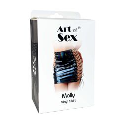 Юбка на шнуровке Art of Sex - Molly, цвет черный с эффектом мокрого бархата, XS-M