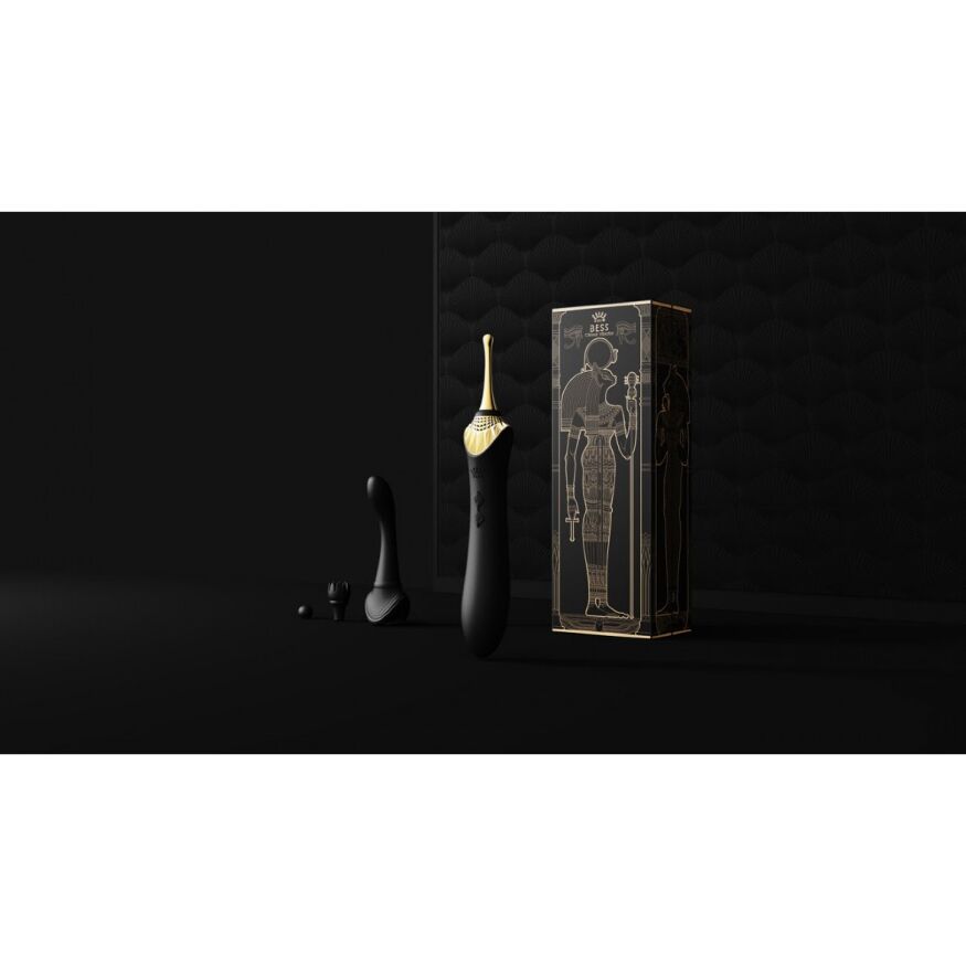 Вибратор двухсторонний универсальный Zalo Bess с насадками Black