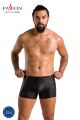 Чоловічі шкіряні боксери з блискавками Passion 049 SHORT MATT L/XL Black