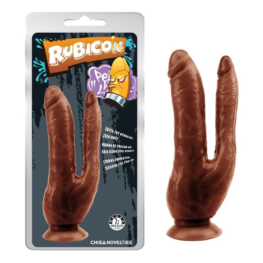Фаллоимитатор двойной 19.5 см коричневый Rubicon CHISA