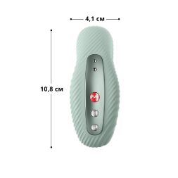 Накладной вибратор Fun Factory LAYA 3 sage green, эффект постукивания пальцем