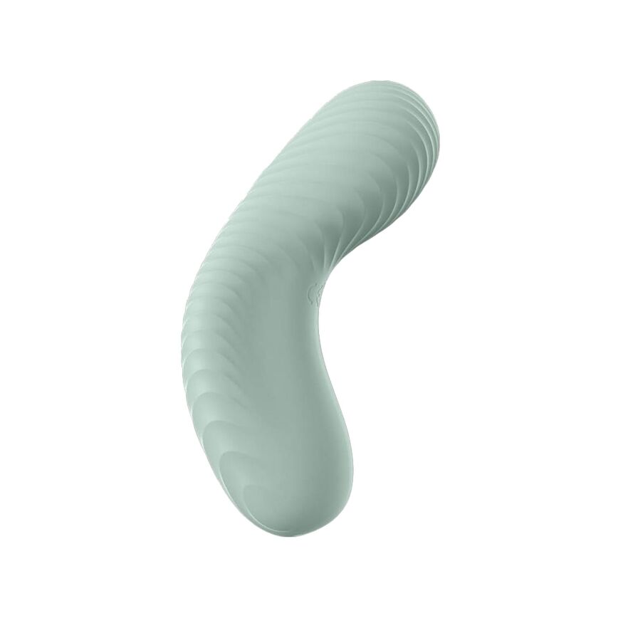 Накладной вибратор Fun Factory LAYA 3 sage green, эффект постукивания пальцем