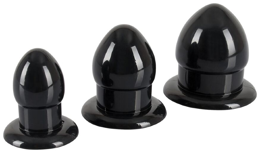 Набір великих анальних пробок чорного кольору Anal Stretching Plug Kit