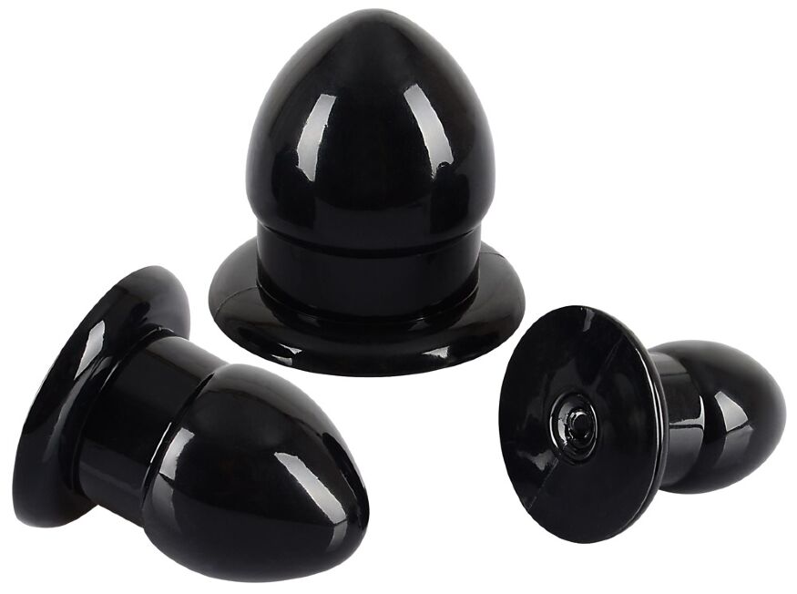 Набір великих анальних пробок чорного кольору Anal Stretching Plug Kit