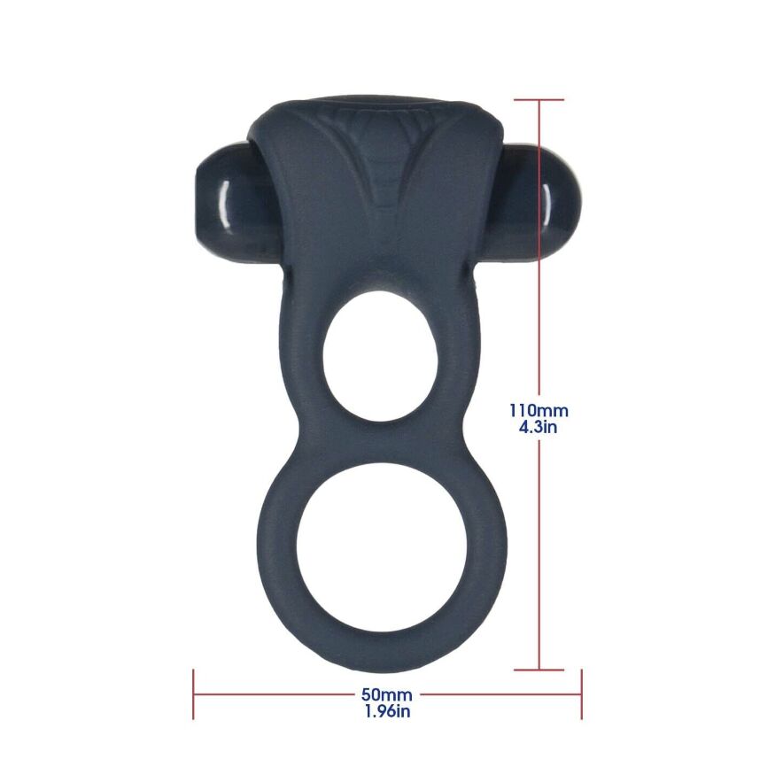 Двойное эрекционное кольцо Lux Active – Triad – Vibrating Dual Cock Ring, с вибропулей и пультом ДУ 