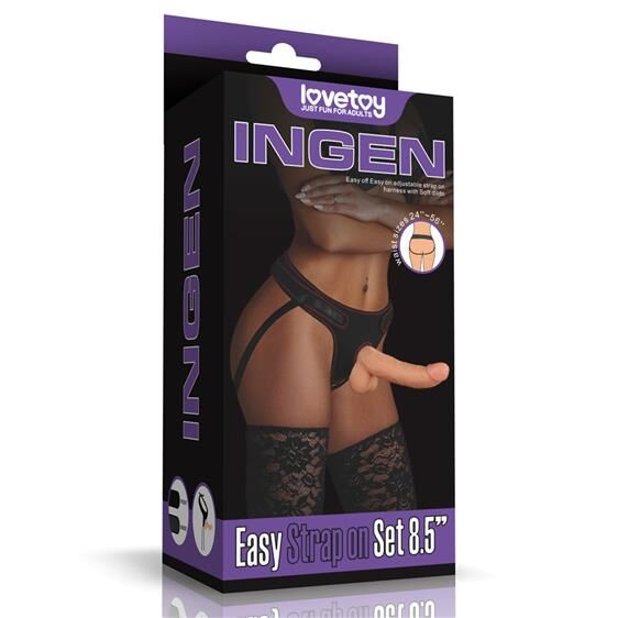 Елегантний жіночий страпон зі знімним фалоімітатором Ingen Easy Strap-On Set 8.5" Flesh