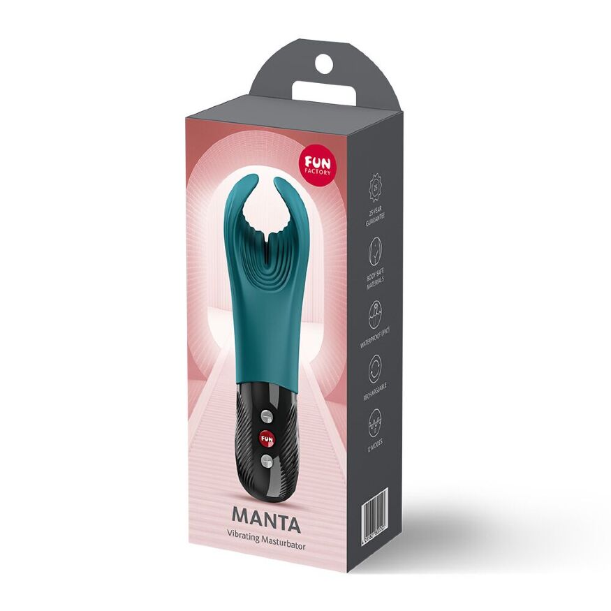 Вибратор для пениса Fun Factory MANTA Bottle Green, подходит для парных игр
