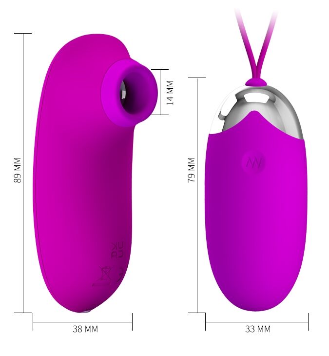 Комплект из виброяйца и вакуумного стимулятора Pretty Love ORTHUS Multifunctional 2 in 1, BI-014901W