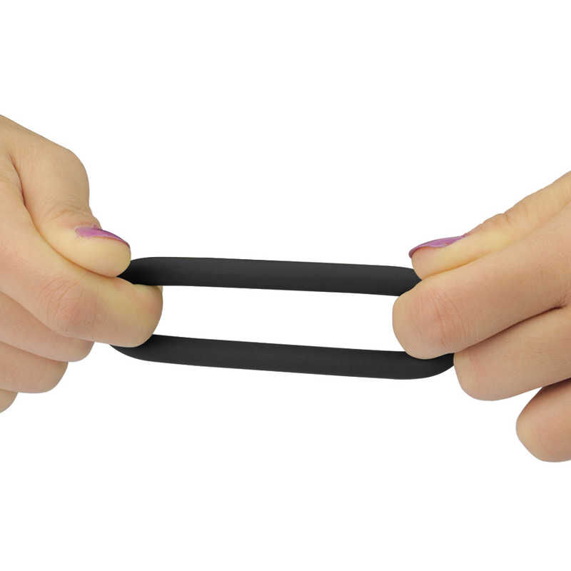 Набір з трьох гладких ерекційних кілець чорного кольору Power Plus Soft Silicone Snug Ring Black