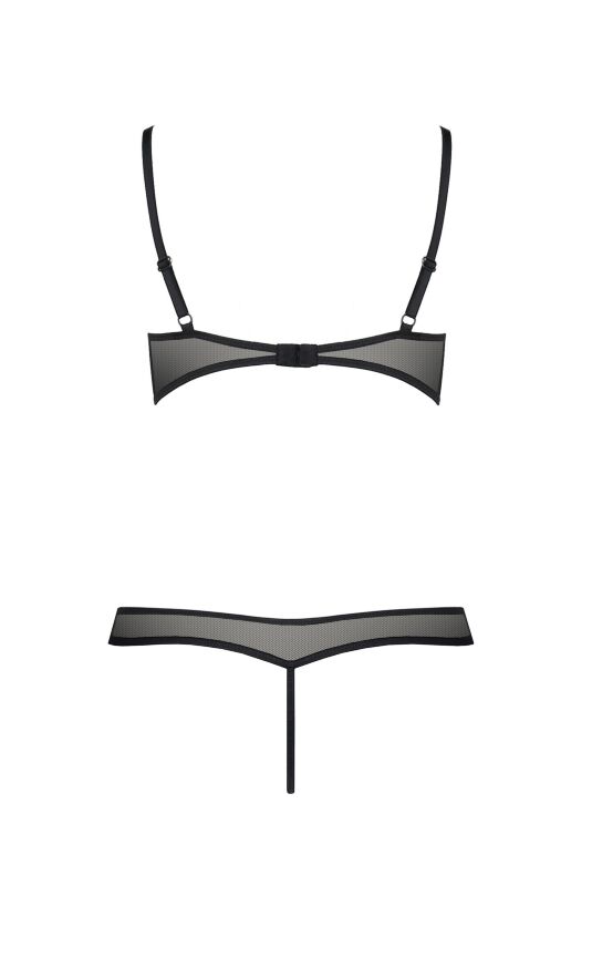 Комплект білизни з відкритим доступом HEIDI SET WITH OPEN BRA black S/M - Passion