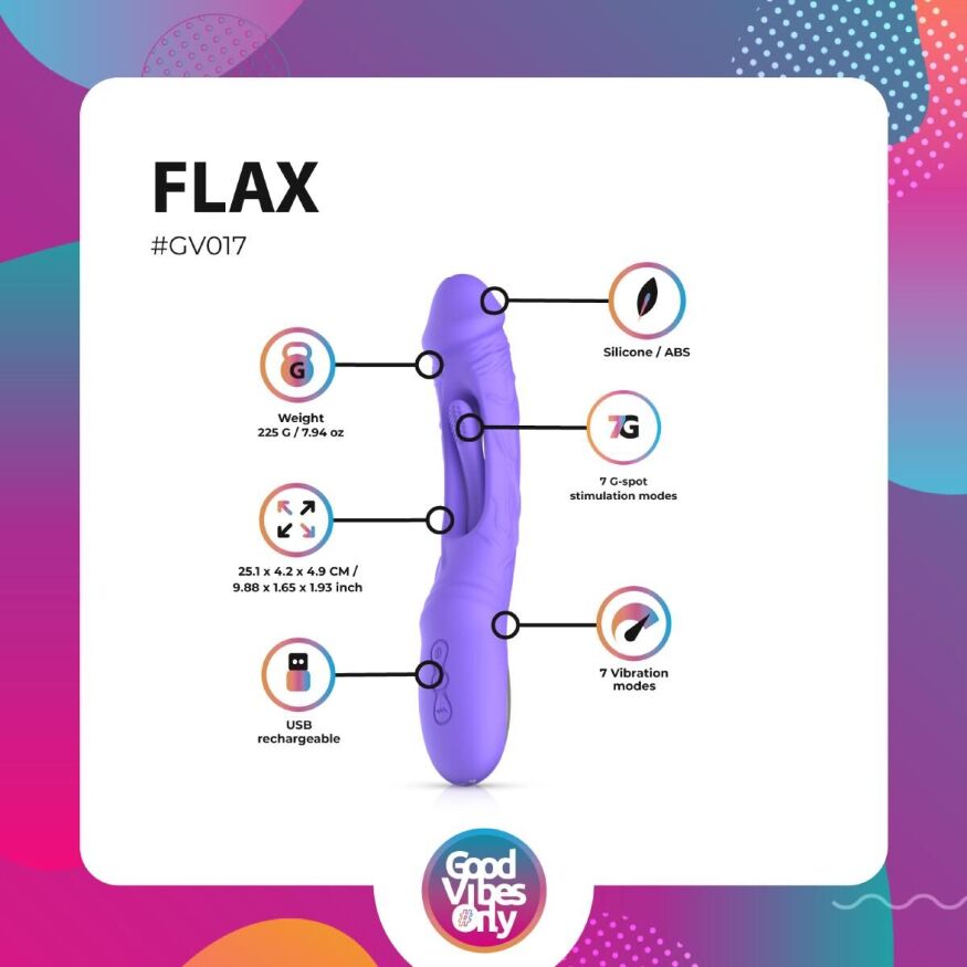 Вибратор Good Vibes Only - Flax Vibrating Dildo with G-Spot Stimulator