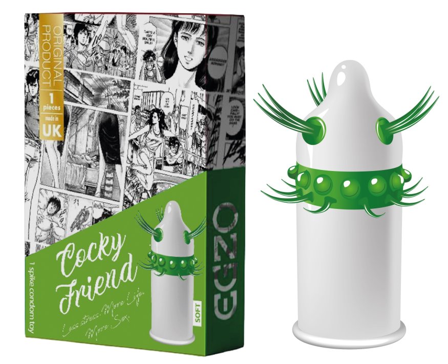 Насадка-презерватив одноразова з еластичними вусиками та кульками EGZO Cookie Friend NEW