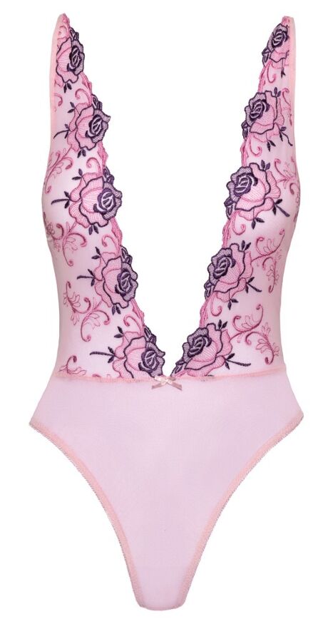 Нежное розовое боди с глубоким вырезом Kissable S/M