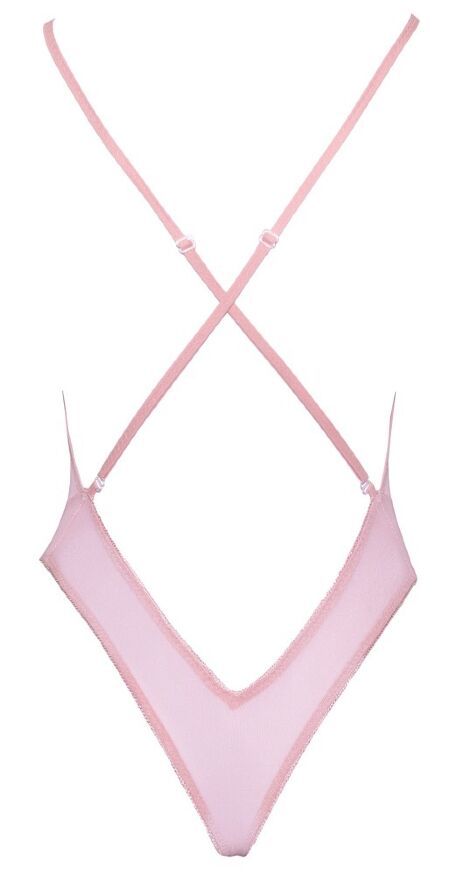Нежное розовое боди с глубоким вырезом Kissable S/M