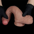 Фалоімітатор з вигином - LoveToy Dual-Layered Silicone Cock 8.5" Brown #3