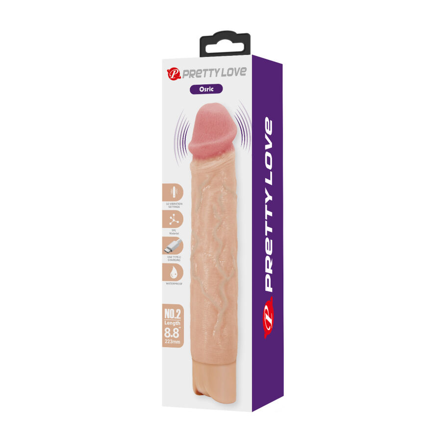 Реалістичний вібратор, що перезаряджається Pretty Love - Osric Realistic Vibrating Dildo, BW-500081