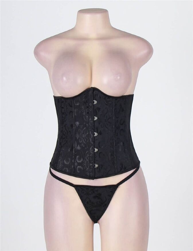Корсет под грудь Star Night Corset с крючками и шнуровкой, черный, S
