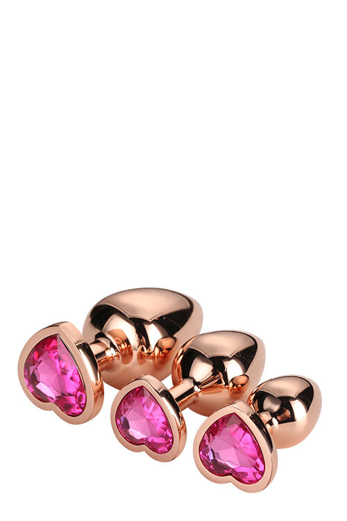 Набор анальных пробок GLEAMING LOVE ROSE GOLD PLUG SET