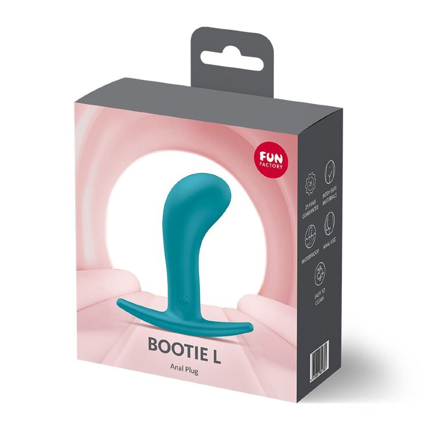 Анальная пробка Fun Factory BOOTIE L Aquamarine, диаметр 4 см, тонкий ограничитель