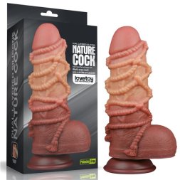 Фалоімітатор - Dual-Layered Silicone Cock With Rope 9.5" Flesh