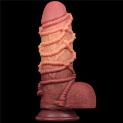 Фалоімітатор - Dual-Layered Silicone Cock With Rope 9.5" Flesh