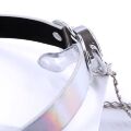 Кляп у вигляді соски DS Fetish білий з сріблястими затискачами для сосків