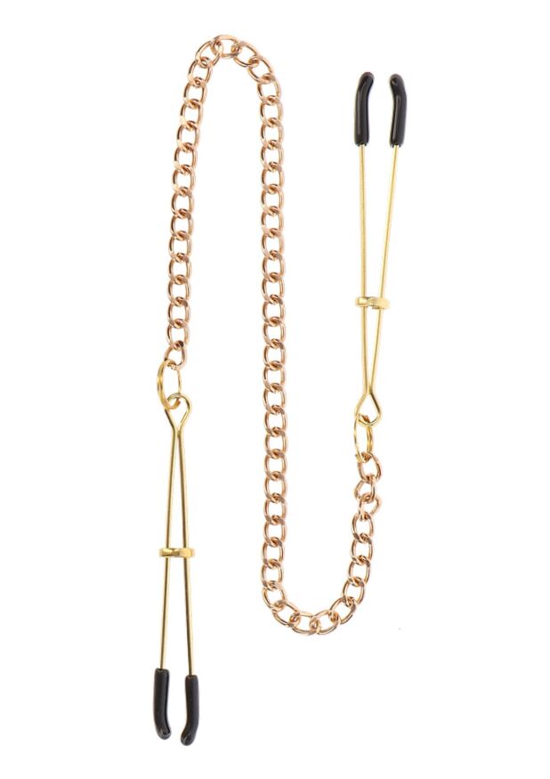 Зажимы на соски с цепочкой Taboom Tweezers With Chain, золотистые