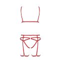 Комплект белья MAGALI SET OpenBra red S/M - Passion Exclusive: стрэпы: лиф, трусики и пояс