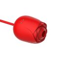 Вакуумный стимулятор в виде розы Every Night Toys с пульсацией, красный